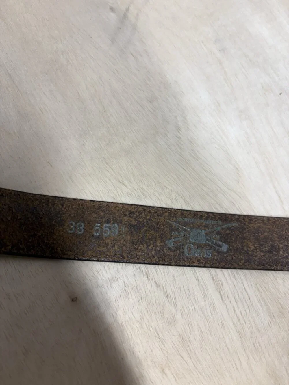 Orvis Men’s Tan Brown Leather Texas Ranger Belt Solid Brass Double Hitch 38
